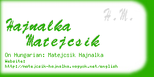 hajnalka matejcsik business card